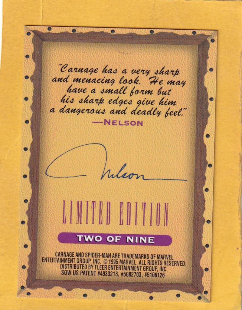 1995 Fleer Ultra Spider-Man Premiere Masterpieces #2 Carnage