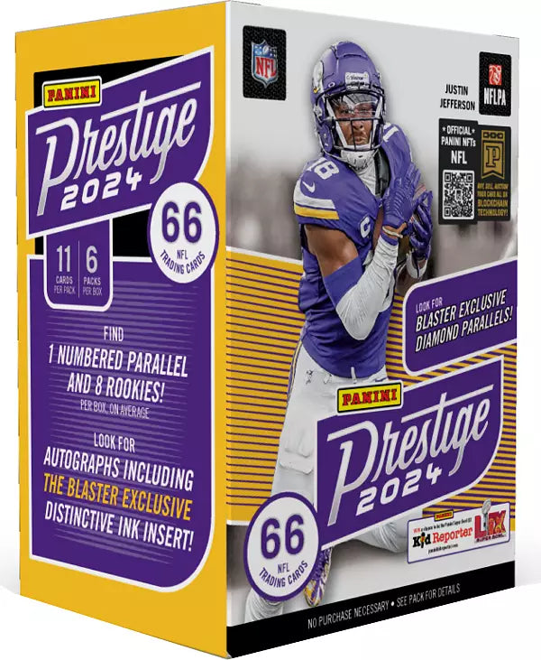 2024 Panini Prestige Football Blaster Box (66 Cards) – Lefty's Sports