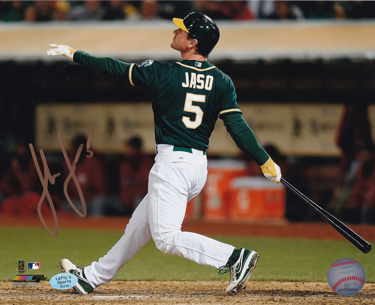 John Jaso Oakland A's 8x10 Autographed Photo (Horizontal, Batting, Gre –  Lefty's Sports