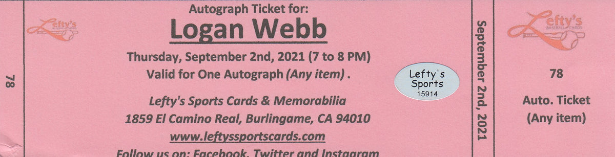 Logan Webb San Francisco Giants Autographed 8x10 Photo (Vertical,  Celebrating, White Jersey)