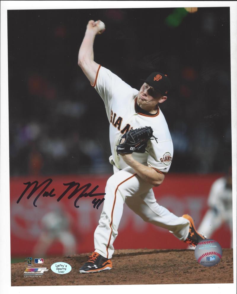 Mark Melancon Auto White 8x10 Photo w/Holo SF Giants Signed in Store: 5/13/17 Image 1