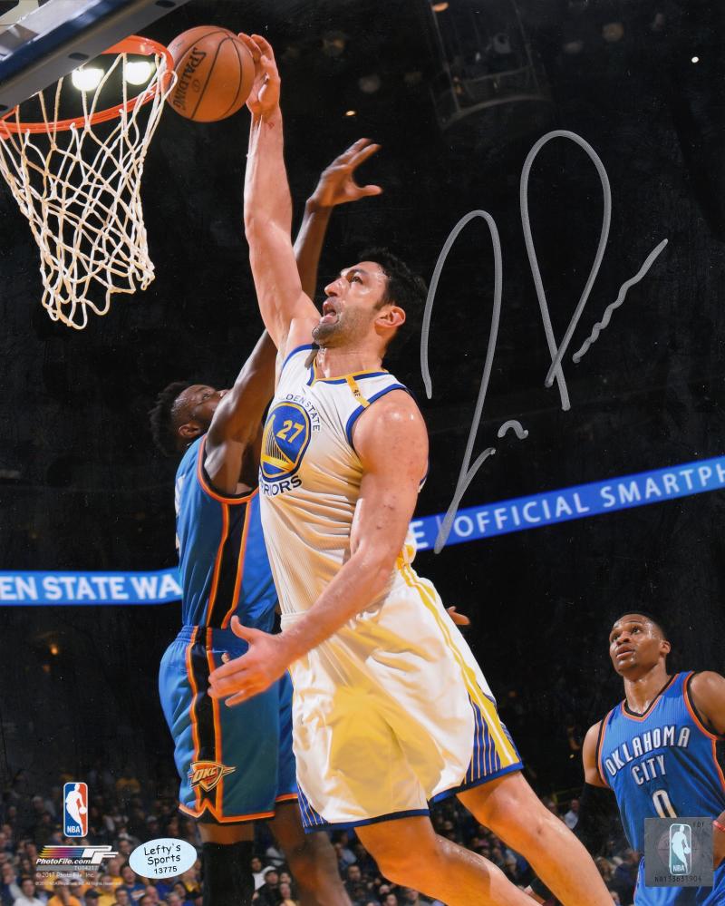 Zaza Pachulia Golden State Warriors Auto 8x10 (Dunk)  Image 1