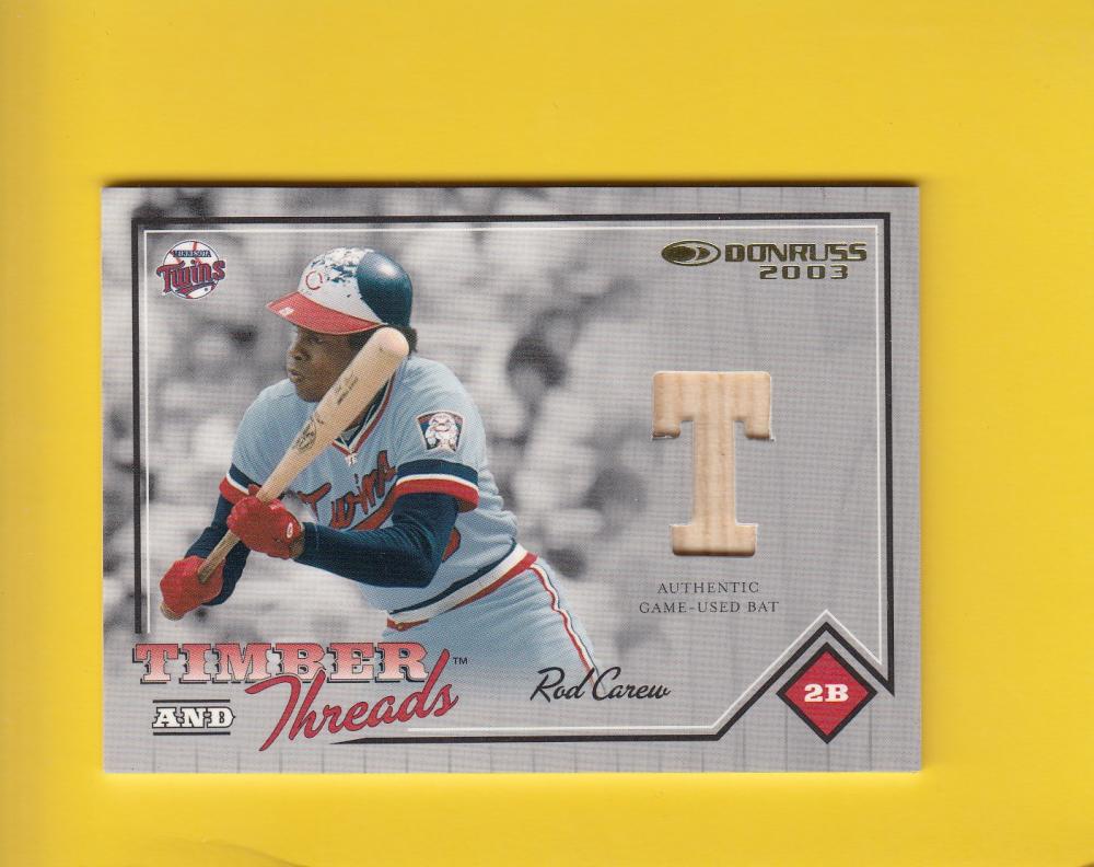 2003 Donruss Timber and Threads #17 Rod Carew Bat NM-MT MEM 29/125 Minnesota Twins Image 1