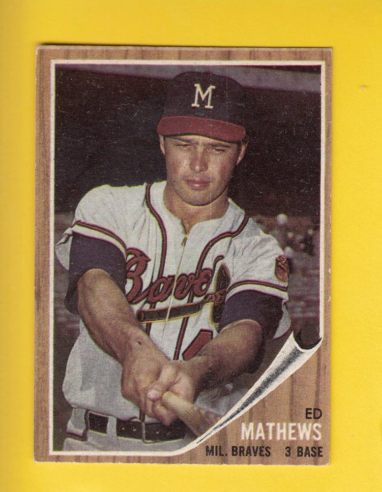 1962 Topps #30 Eddie Mathews EX Excellent Milwaukee Braves #9658 Image 1
