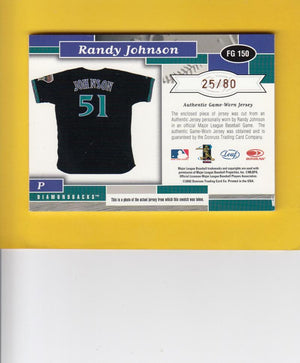 2002 Leaf Certified Fabric of the Game #150BA Randy Johnson NM-MT+ MEM 25/80 Arizona Diamondbacks Image 2