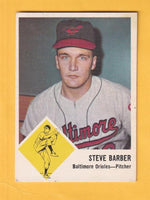 1963 Fleer #1 Steve Barber Baltimore Orioles EX Excellent #17824 Image 1