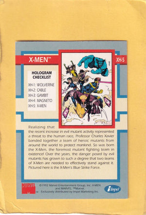 1992 Impel X-Men Holograms #XH-5 X-Men Near Mint or Better Image 2