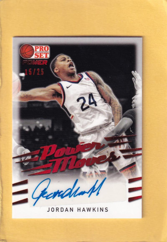 2021-22 Pro Set Power Power Moves Red Autographs #PM-JH1 Jordan Hawkins NM-MT+ Auto 15/25 Image 1