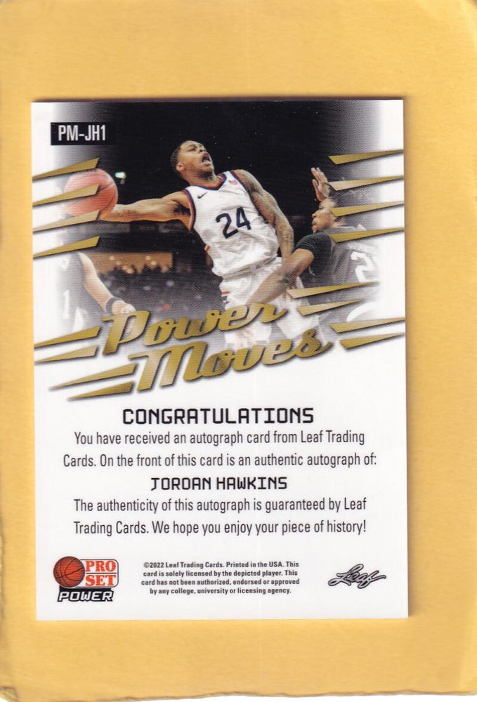 2021-22 Pro Set Power Power Moves Red Autographs #PM-JH1 Jordan Hawkins NM-MT+ Auto 15/25 Image 2