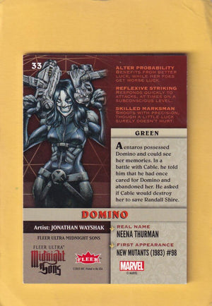 2023 Fleer Ultra Midnight Sons Green #33 Domino NM-MT+ Image 2