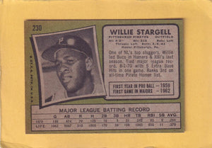 1971 Topps #230 Willie Stargell EX+ Excellent+ Pittsburgh Pirates #29252 Image 2