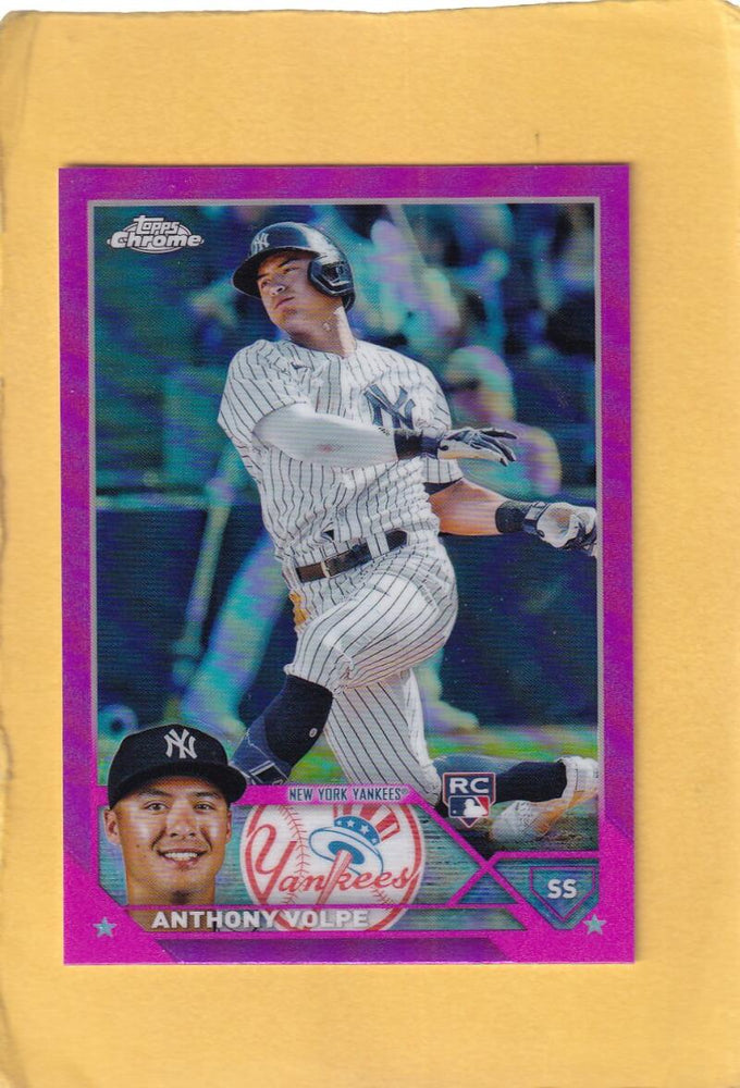 2023 Topps Chrome Refractor Pink #4 Anthony Volpe NM-MT+ RC Rookie New York Yankees Image 1