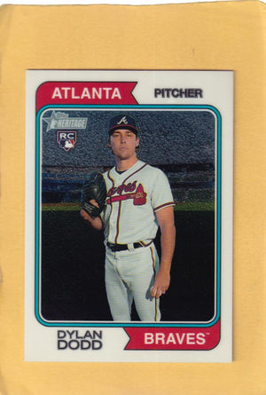 2023 Topps Heritage High Number Chrome #650 Dylan Dodd NM-MT+ RC Rookie Atlanta Braves 301/999 Image 1