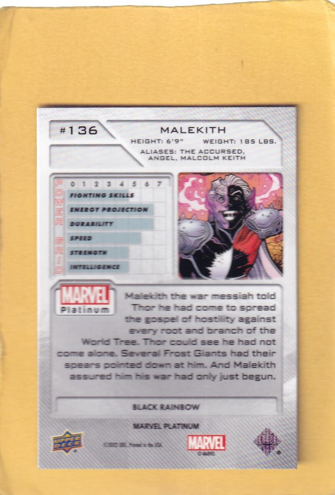 2024 Upper Deck Marvel Platinum Black Rainbow #136 Malekith NM-MT+  Image 2