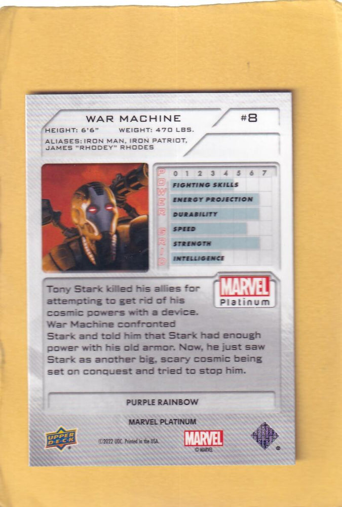 2024 Upper Deck Marvel Platinum Purple Rainbow #8 War Machine NM-MT+  Image 2