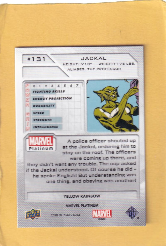 2024 Upper Deck Marvel Platinum Yellow Rainbow #131 Jackal NM-MT+  Image 2