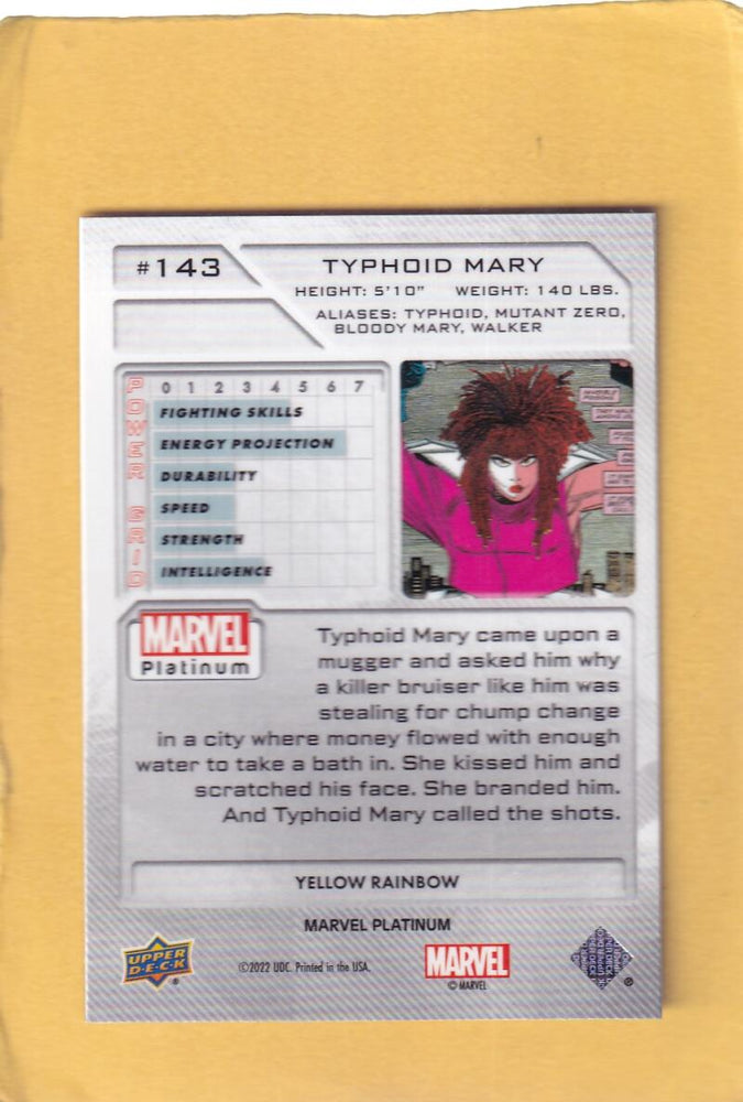 2024 Upper Deck Marvel Platinum Yellow Rainbow #143 Typhoid Mary NM-MT+  Image 2