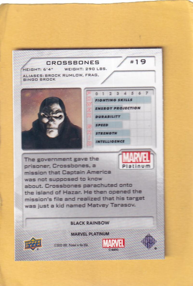 2024 Upper Deck Marvel Platinum Black Rainbow #19 Crossbones NM-MT+  Image 2