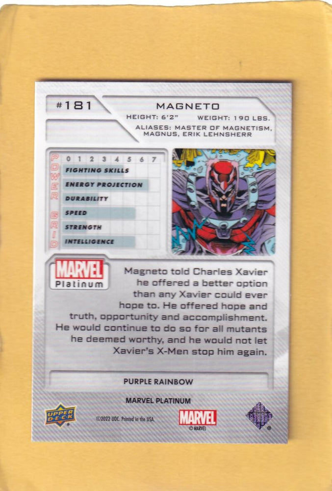 2024 Upper Deck Marvel Platinum Purple Rainbow #181 Magneto NM-MT+  Image 2