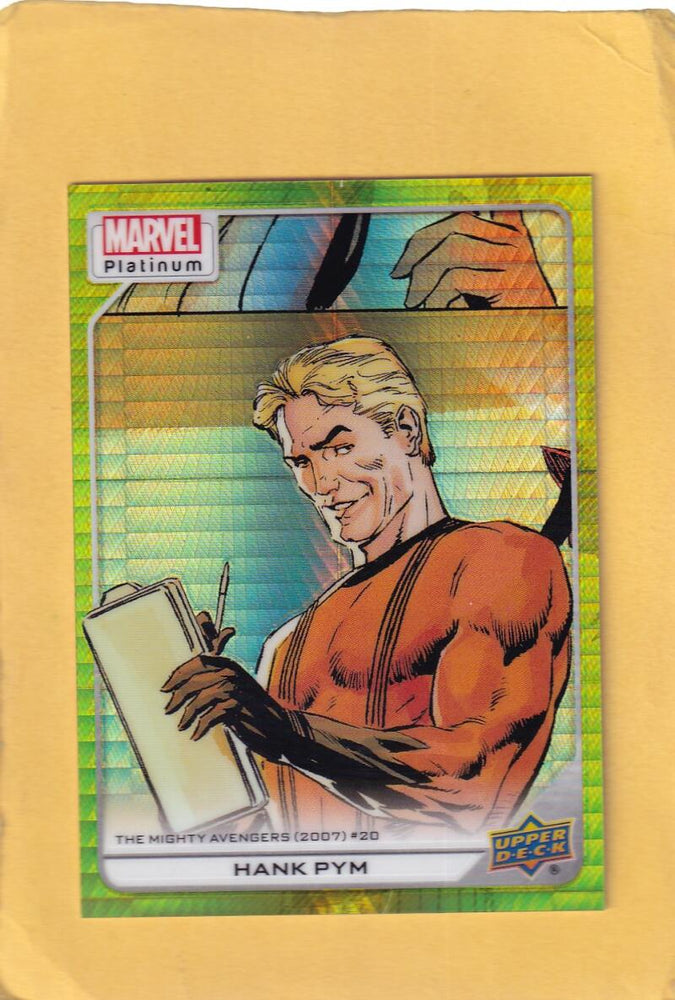 2024 Upper Deck Marvel Platinum Yellow Spotlight #192 Hank Pym NM-MT+ 375/399 +Red & Blue Rainbow Image 1