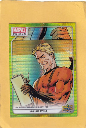 2024 Upper Deck Marvel Platinum Yellow Spotlight #192 Hank Pym NM-MT+ 375/399 +Red & Blue Rainbow Image 1