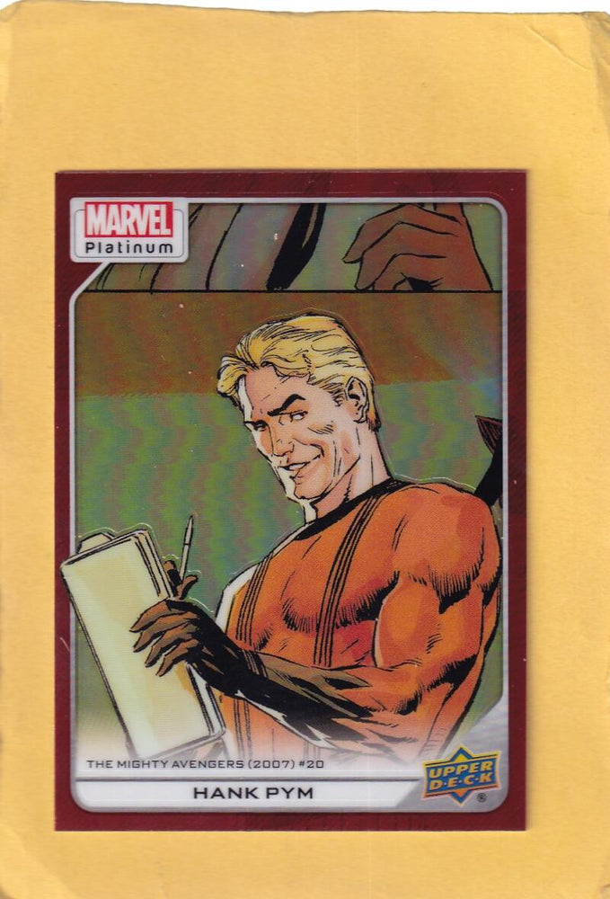 2024 Upper Deck Marvel Platinum Yellow Spotlight #192 Hank Pym NM-MT+ 375/399 +Red & Blue Rainbow Image 3