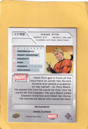 2024 Upper Deck Marvel Platinum Yellow Spotlight #192 Hank Pym NM-MT+ 375/399 +Red & Blue Rainbow Image 4