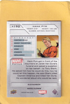 2024 Upper Deck Marvel Platinum Yellow Spotlight #192 Hank Pym NM-MT+ 375/399 +Red & Blue Rainbow Image 6