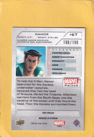 2024 Upper Deck Marvel Platinum Red Prism #67 Namor NM-MT+ 198/199  Image 2