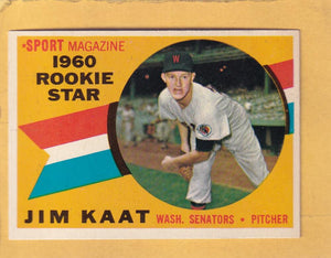 1960 Topps #136 Jim Kaat RC VG/EX Very Good/Excellent Washington Senators #29383 Image 1