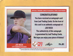 2021 Leaf Pro Set Metal '89 Red White and Blue #PA-JR1 Joe Rock NM-MT+ Auto 3/3  Image 2