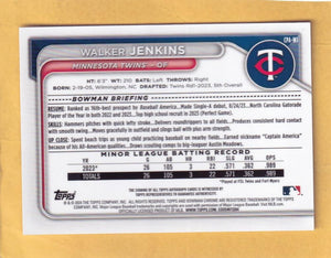 2024 Bowman Chrome Prospect Autograph #CPA-WJ Walker Jenkins NM-MT+ Auto Minnesota Twins Image 2