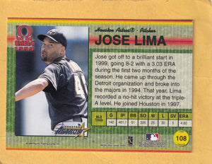 1999 Pacific Omega Premiere Date #108 Jose Lima NM Near Mint 45/50 Houston Astros Image 2