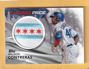 2022 Topps City Flag Patch Commemorative Relics #CFP-WC Willson Contreras NM-MT+ MEM Chicago Cubs Image 1