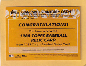 2023 Topps 1988 Baseball Series 2 Relics Gold #88R-GS Giancarlo Stanton NM-MT+ MEM 6/50 New York Yankees Image 2