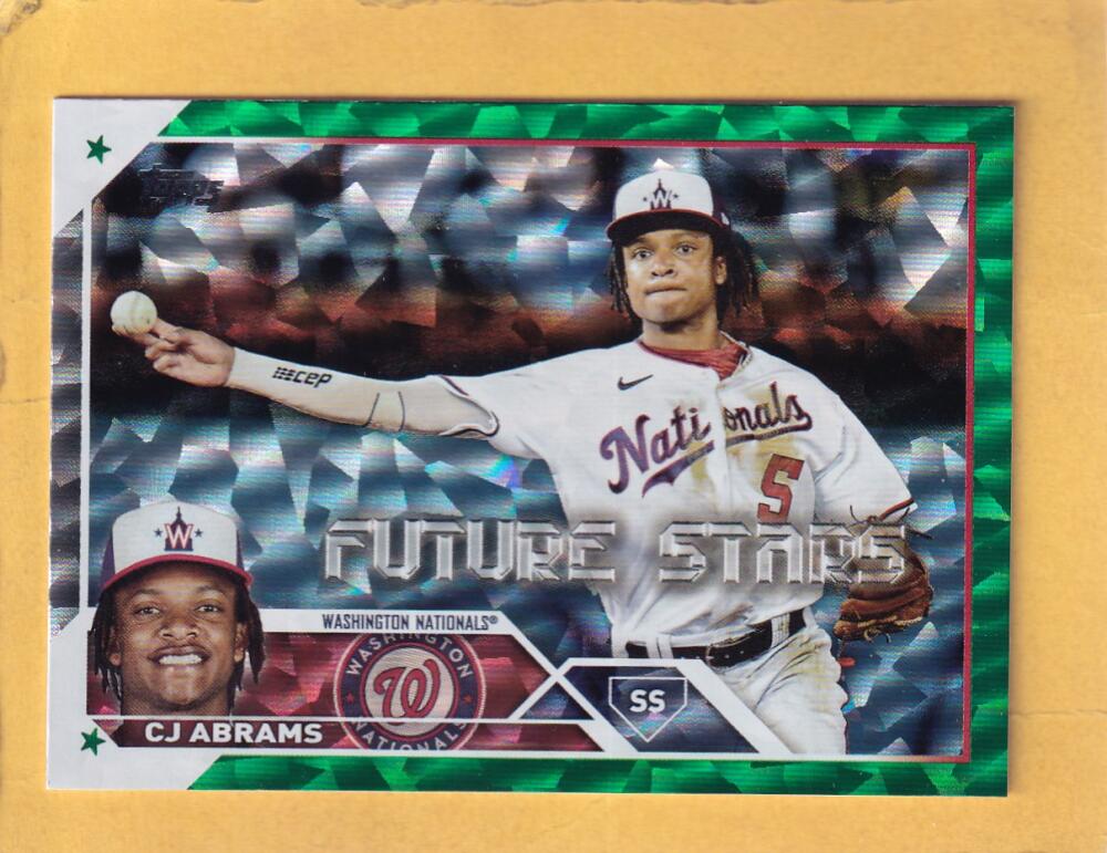 2023 Topps Green Foil #35 CJ Abrams NM-MT+ 464/499 Washington Nationals Image 1