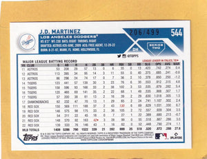 2023 Topps Green Foil #544 J.D. Martinez NM-MT+ 206/499 Los Angeles Dodgers Image 2