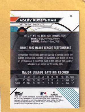 2023 Topps Finest #22 Adley Rutschman NM-MT+ RC Rookie Baltimore Orioles Image 2