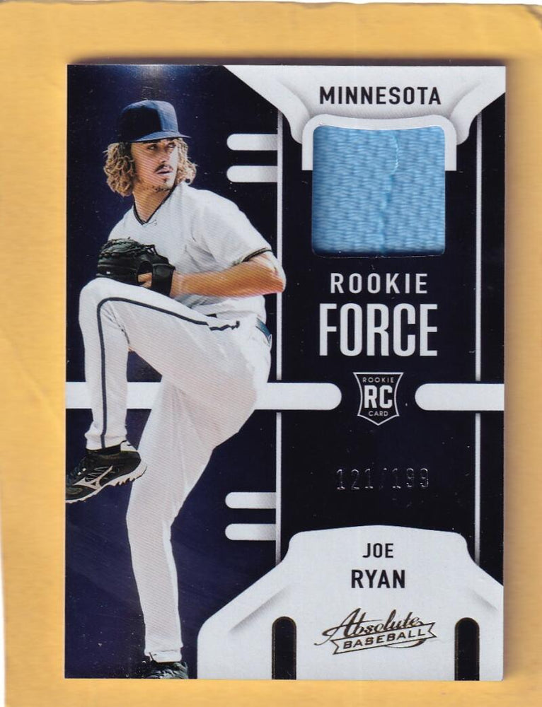 2022 Panini Absolute Rookie Force Materials #25 Joe Ryan MEM NM-MT+ 121/199 Minnesota Twins Image 1