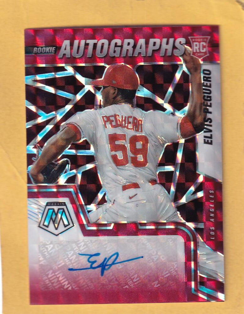 2022 Panini Mosaic Rookie Autographs Choice Fusion #67 Elvis Peguero NM-MT+ Auto Los Angeles Angels Image 1