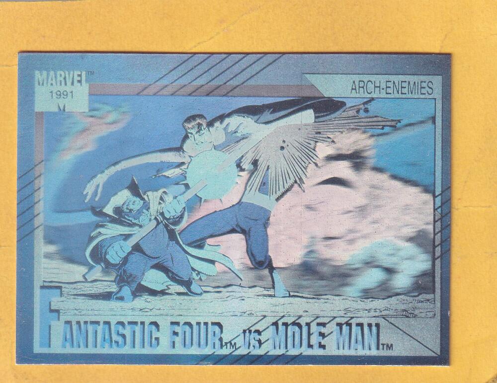 1991 Impel Marvel Universe Holograms #H-5 Fantastic Four vs Mole Man NM-MT+ Image 1