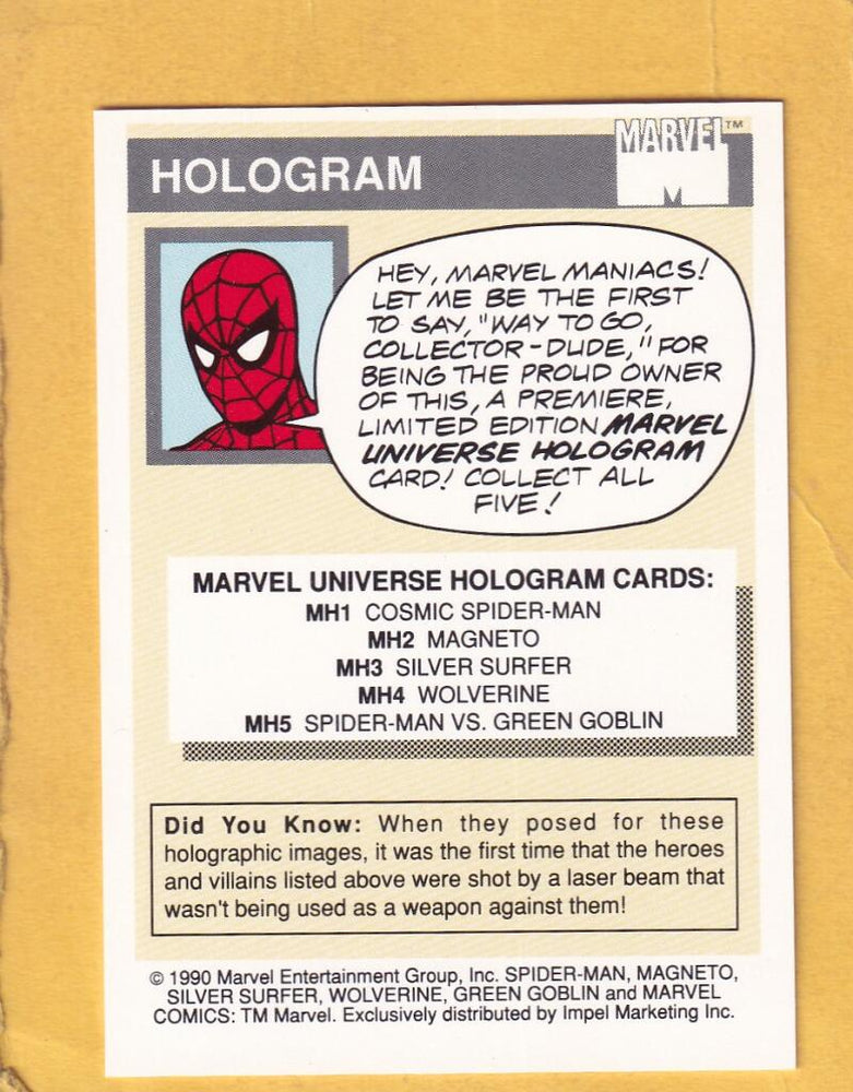 1990 Impel Marvel Universe Holograms #MH2 Magneto NM-MT+ Image 2