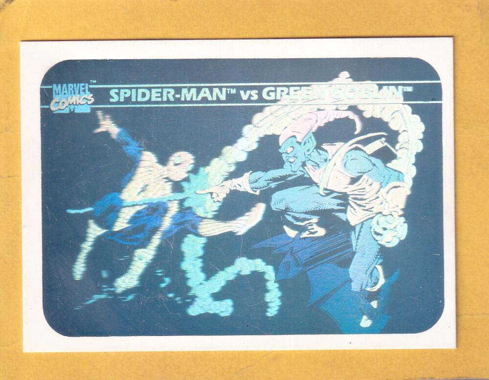 1990 Impel Marvel Universe Holograms #MH5 Spider-Man vs. Green Goblin NM-MT+ Image 1