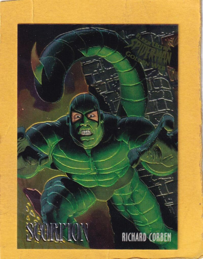 1995 Fleer Ultra Spider-Man Premiere Golden Web #6 Scorpion Richard Corben NM-MT+  Image 1