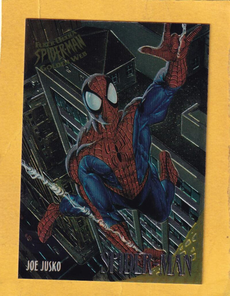 1995 Fleer Ultra Spider-Man Premiere Golden Web #7 Spider-Man Joe Jusko NM-MT+  Image 1