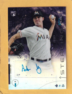 2014 Bowman Sterling Rookie Autographs Purple Refractor #BSRA-AH Andrew Heaney NM-MT+ RC Rookie Auto 20/50 Miami Marlins Image 1