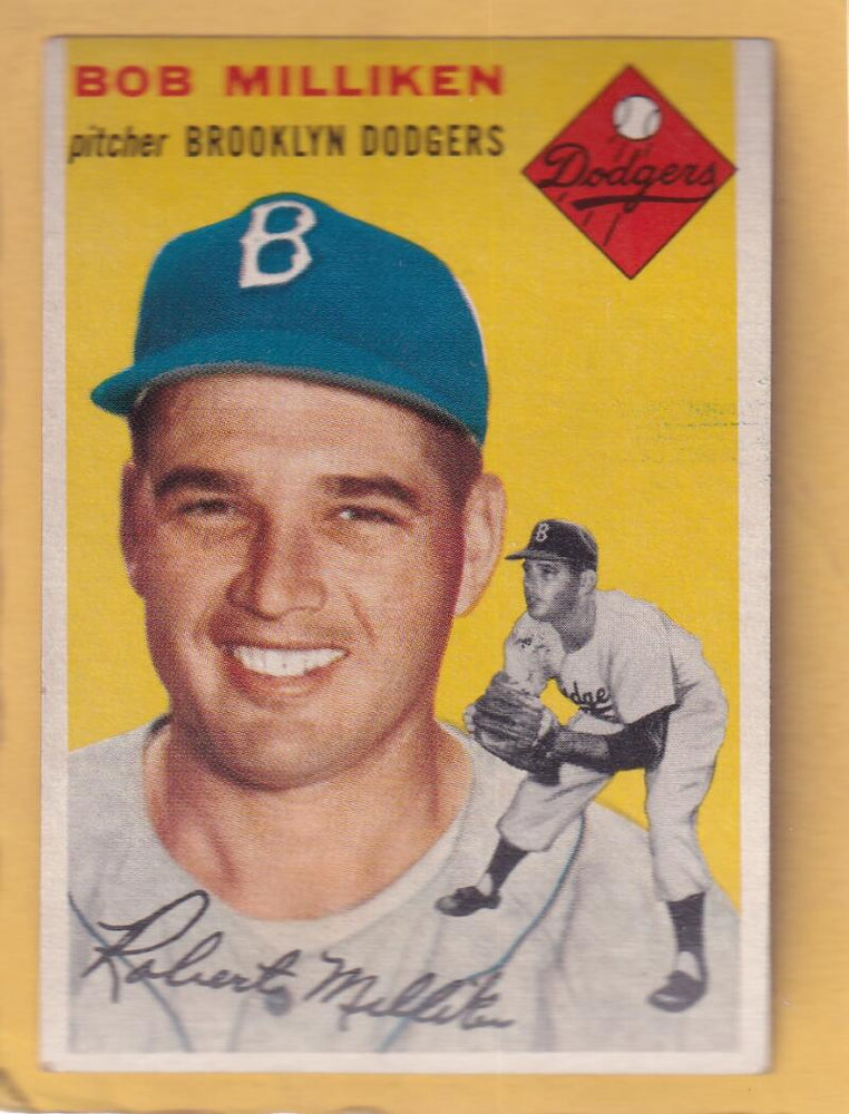 1954 Topps #177 Bob Milliken EX+ Excellent+ Brooklyn Dodgers #30299 Image 1