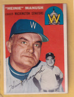 1954 Topps #187 Heinie Manush CO EX Excellent Washington Senators #30301 Image 1