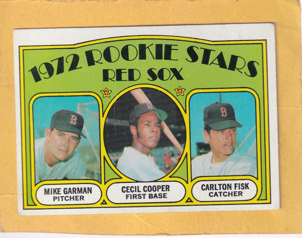 1972 Topps #79 Mike Garman/Cecil Cooper/Carlton Fisk Red Sox Rookies VG+ Very Good Plus RC Rookie Boston Red Sox #30329 Image 1