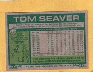 1977 Topps #150 Tom Seaver EX/NM New York Mets #30336 Image 2